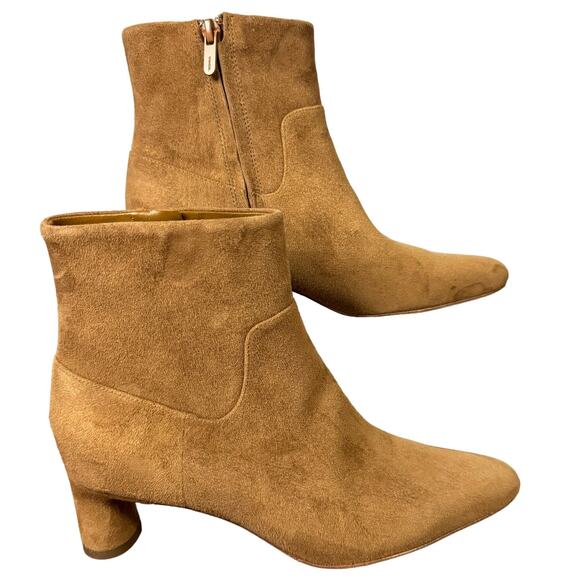 Vince Shoes - Vince Womens Hilda Low Heel Leather Suede Ankle Boots Light Fawn Tan Size 6 NWOB
